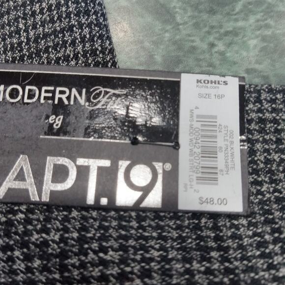 Apt. 9 Dress Pants Womens Size 16P Modern Fit Straight Leg Career Gray New NWT - Picture 13 of 15